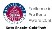Austin Bar Association Excellence In Pro Bono Award 2018 Kate Lincoln-Goldfinch