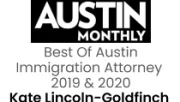 Austin Monthly Best Of Austin Immigration Attorneey 2019-2020 Kate Lincoln-Goldfinch