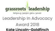 Grassroots Leadership In Advocacy Award 2018 Kate Lincoln-Goldfinch